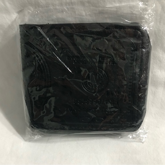 Men’s Wallet Vintage Genuine Leather one hundred dollars graphic black. - Picture 4 of 6